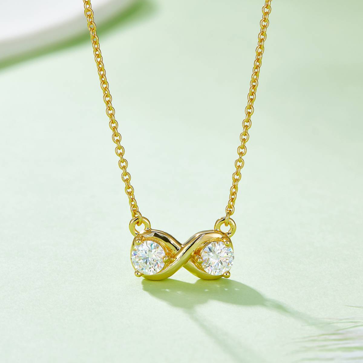 Double Ring Infinite Love Pendant S925 Silver Moissanite Grade D 1.0CT